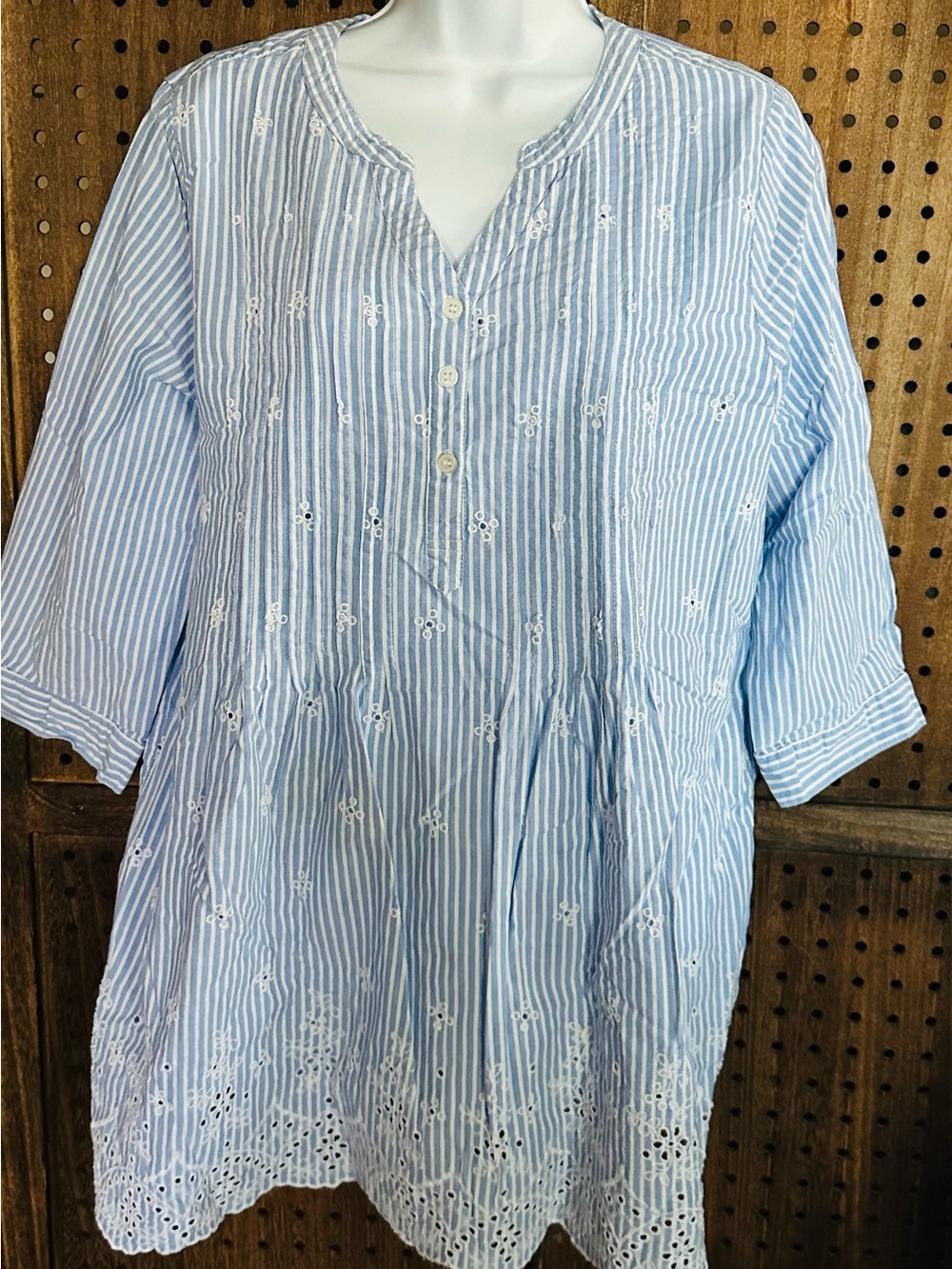 Woman Within Size 14/16 M Embroidered Maternity Blouse Maternity